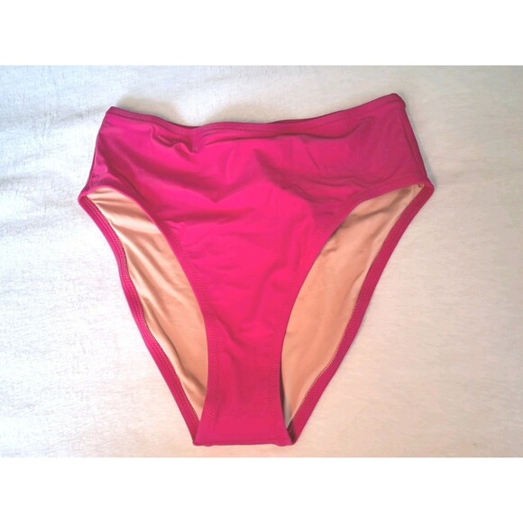 J.CREW Bikini Bottom Radiant Fuchsia High Rise Full Coverage BM642 Size S NWT - Picture 2 of 6